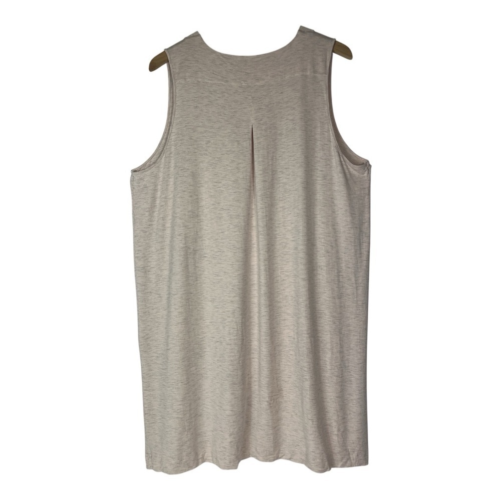 Hanro‎ Sz XL Nightgown Loungewear Pale Pink Heather Sleeveless V Neck - Picture 2 of 8